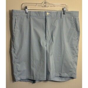 FOOTJOY FJ Blue Gingham Mens Golf Shorts W40 Check Stretch Pockets Lightweight